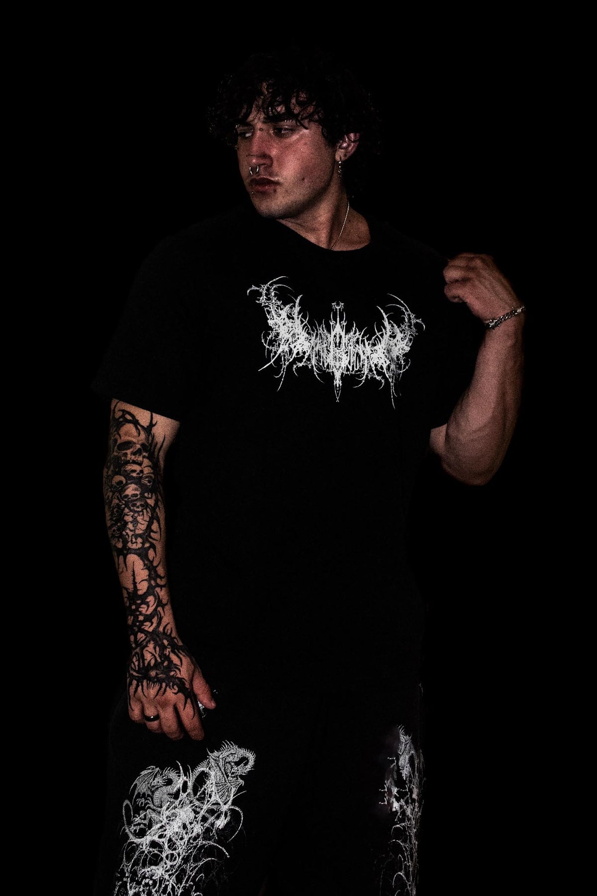 DEATH CREST — 300GSM Oversized Tee (Wraith Black)