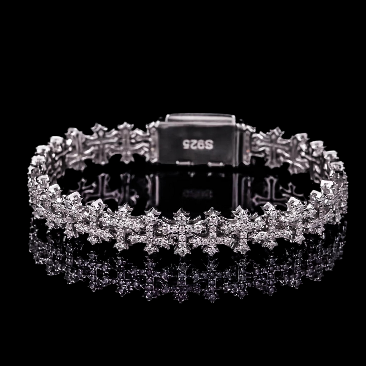 VEILBOUND / VVS MOISSANITE CROSSLINK BRACELET (925 SILVER) GRA CERTIFIED