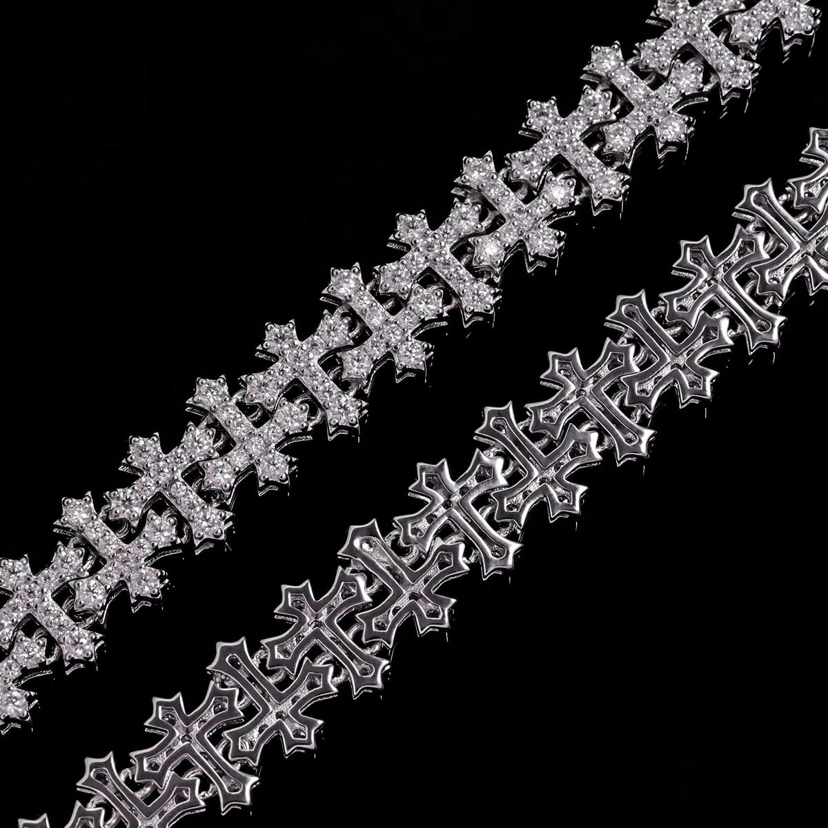 VEILBOUND / VVS MOISSANITE CROSSLINK BRACELET (925 SILVER) GRA CERTIFIED