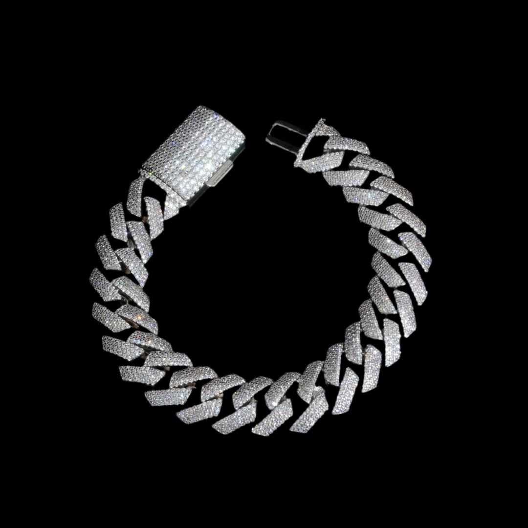 VEILBOUND / VVS MOISSANITE BRACELET (925 SILVER — 15MM) GRA CERTIFIED