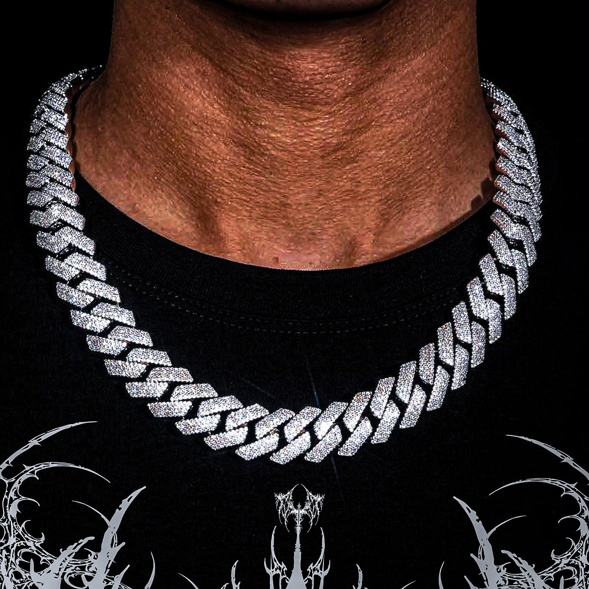 VEILBOUND / VVS MOISSANITE CUBAN NECKLACE (925 SILVER — 15MM) GRA CERTIFIED