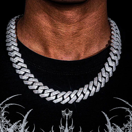 VEILBOUND / VVS MOISSANITE CUBAN NECKLACE (925 SILVER — 15MM) GRA CERTIFIED